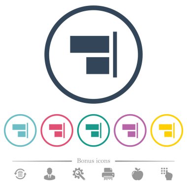 Hizalamak için doğru düz renk simgeleri yuvarlak özetliyor. 6 bonus simgeler dahil.