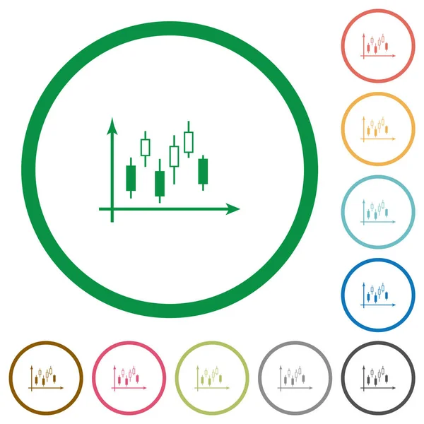 Bougeoir Graphique Avec Des Axes Des Icônes Couleur Plates Dans — Image vectorielle