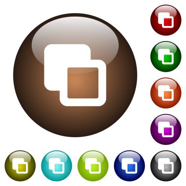 Yuvarlak renk cam düğmeleri şekiller beyaz simgeleri çıkarma