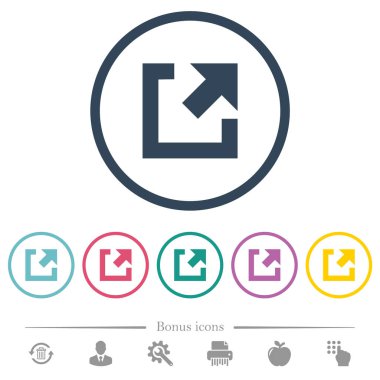 Dış bağlantı düz renk simgeleri ana hatları yuvarlak. 6 bonus simgeler dahil.