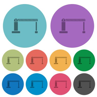 Kapalı arka plan yuvarlak bariyer renk üzerinde daha koyu düz simgeler