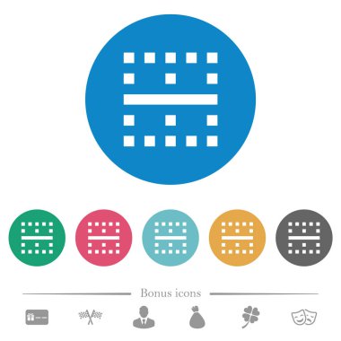 Yatay kenarlık düz beyaz simgeleri yuvarlak renkli arka planlar. 6 bonus simgeler dahil.