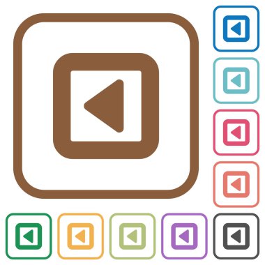 İki durumlu sol basit simgeler renkli kare kare beyaz arka plan üzerinde yuvarlak