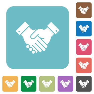 Ortaklık yuvarlak kare düz simgeler