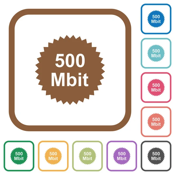 500 스티커 간단한 아이콘 색상에 사각형 프레임 — 스톡 벡터