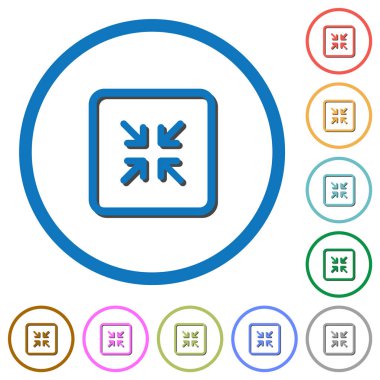 Beyaz arka plan üzerinde yuvarlak özetliyor gölgelerde ile nesne düz renk vektör Simgeleri küçültmek