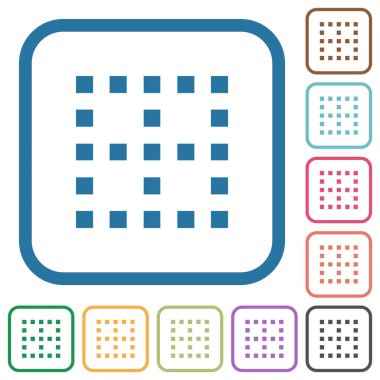 Kare kare beyaz arka plan üzerinde renkli simge basit yok sınırları yuvarlak