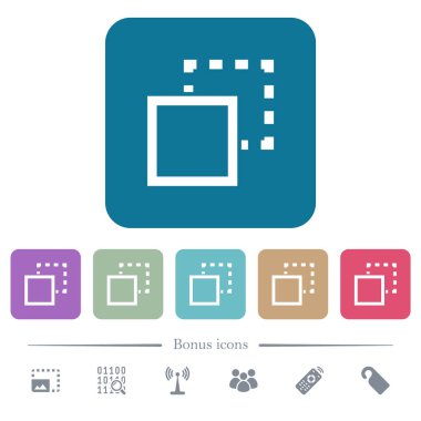 Kare arka planlar renk beyaz geri düz simgeleri öğesine yuvarlak gönderin. 6 bonus simgeler dahil