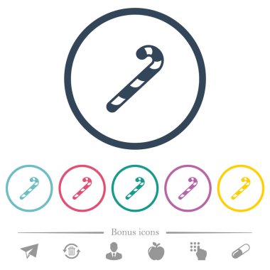 Şeker yuvarlak özetliyor düz renk simgeleri köpekler. 6 bonus simgeler dahil.