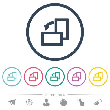 Yuvarlak özetliyor sol düz renk simgeler çevirin. 6 bonus simgeler dahil.