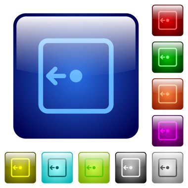 Nesnenin sol simgeler Yuvarlatılmış kare renk parlak düğme kümesi içinde hareket