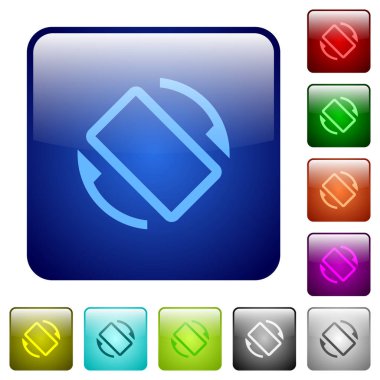 Mobil ekran otomatik döndürme simgeleri Yuvarlatılmış kare renk parlak düğme kümesi