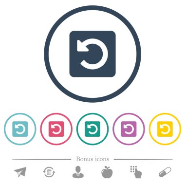 Yuvarlak özetliyor sol düz renk simgeler çevirin. 6 bonus simgeler dahil.