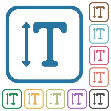 Yazı tipi yüksekliği basit simgeler renk yuvarlak kare kare beyaz arka planda ayarlamak