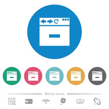 Tarayıcı sekmesini düz beyaz simgeler yuvarlak renkli arka planlar üzerinde kaldırın. 6 bonus simgeler dahil.