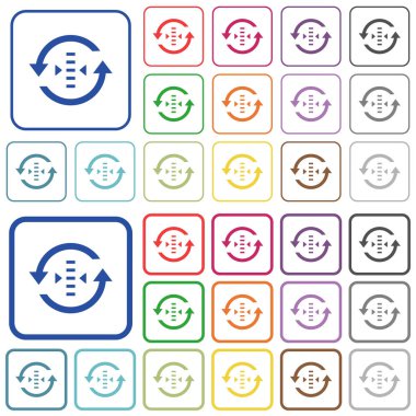 Yenileme hızı renkli düz simgeleri Yuvarlatılmış kare kare ayarlayın. İnce ve kalın sürümleri dahil.