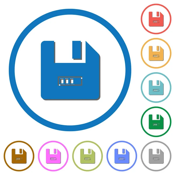 Fichier Progression Des Icônes Vectorielles Couleur Plate Avec Des Ombres — Image vectorielle