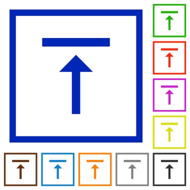 Dikey hizalama kare kare beyaz arka plan üzerinde en iyi düz renk simgeleri