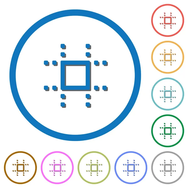 Enclenchez Pour Quadriller Des Icônes Vectorielles Couleur Plate Avec Des — Image vectorielle