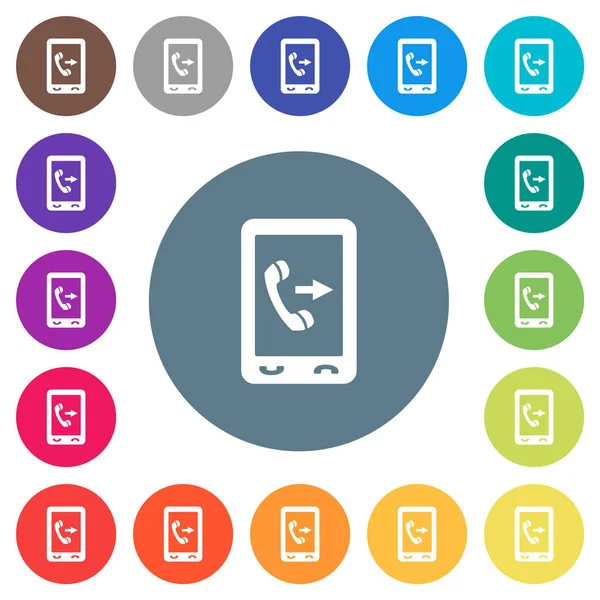 Appelle Mobile Sortant Des Icônes Blanches Plates Sur Des Fonds — Image vectorielle