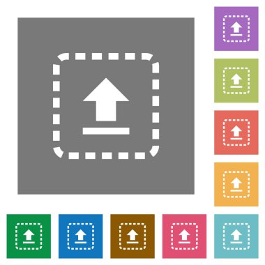 Basit renkli kare arka planlar üzerinde düz simgeler yüklemek için sürükleyin