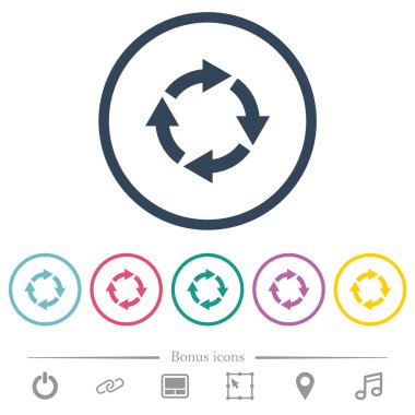 Değil düz döndürme renk simgeleri yuvarlak özetliyor. 6 bonus simgeler dahil.