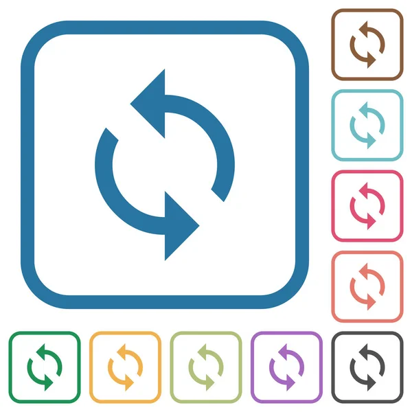 Ícones Simples Loop Programação Quadros Quadrados Arredondados Cores Fundo Branco — Vetor de Stock