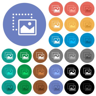 Görüntüyü sağ çok yuvarlak arka planlar üzerinde düz simgeler renkte yukarıdan aşağıya doğru sürükleyin. Beyaz, açık ve koyu simgesi varyasyonları vurgulu ve etkin durumu efektleri ve bonus tonları için dahil.