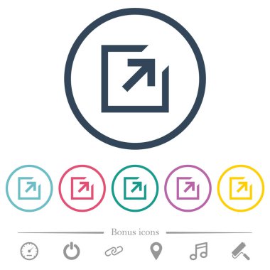 İç ok düz renk simgeleri yuvarlak ana hatlarıyla vermek. 6 bonus simgeler dahil.