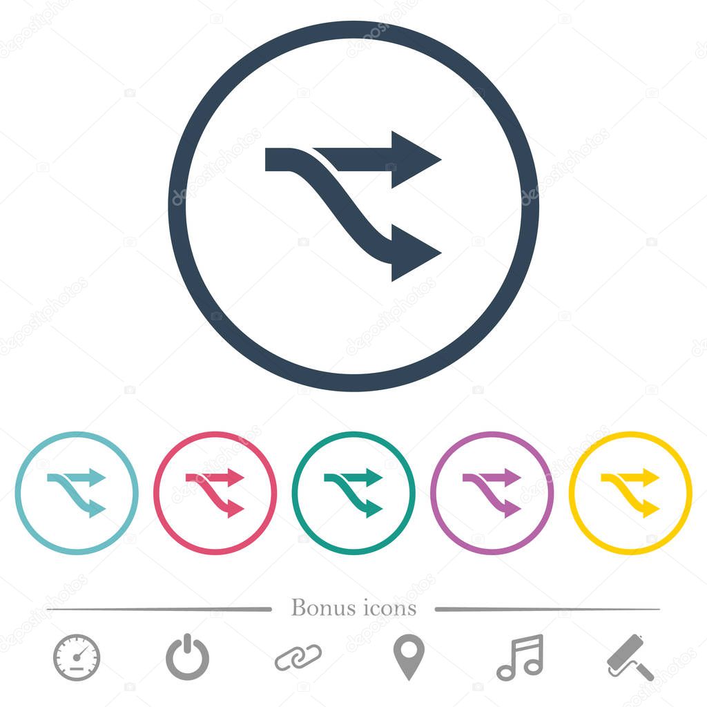 Fork flat color icons in round outlines. 6 bonus icons included.