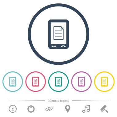 Mobil çağrı listesi düz renk simgeler yuvarlak özetliyor. 6 bonus simgeler dahil.