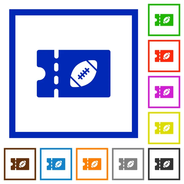 Rugby Coupon Réduction Des Icônes Couleur Plate Dans Des Cadres — Image vectorielle