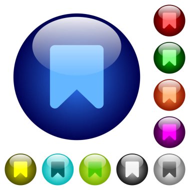 Bookmark Icons yuvarlak renkli cam düğmeleri