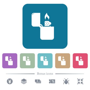 Renk daha açık beyaz düz simgeleri kare arka planlar yuvarlanır. 6 bonus simgeler dahil