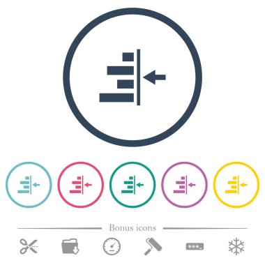 Yuvarlak özetliyor içerik düz renk simgelerin sağ girinti artırın. 6 bonus simgeler dahil.