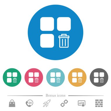 Yuvarlak renkli arka planlar bileşeni düz beyaz simgeleri silin. 6 bonus simgeler dahil.