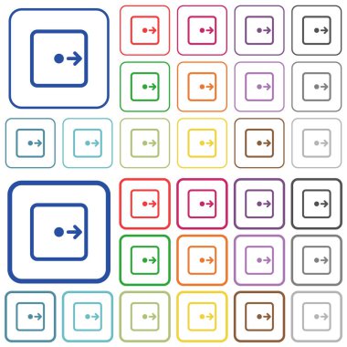 Nesne doğru renk düz simgeler yuvarlatılmış kare kare taşıyın. İnce ve kalın sürümleri dahil.