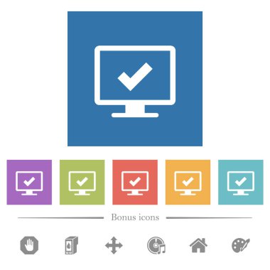 Ekran ayarları düz beyaz simgeleri kare arka planlar içinde kabul. 6 bonus simgeler dahil.