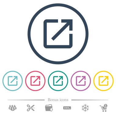 Yuvarlak özetliyor uygulama düz renkli simgeler başlatmak. 6 bonus simgeler dahil.