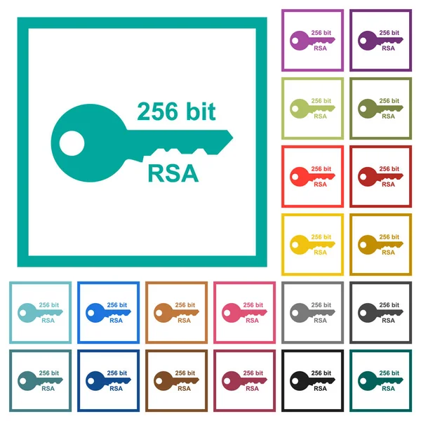 배경에 사분면 프레임 256 Rsa 암호화 아이콘 — 스톡 벡터