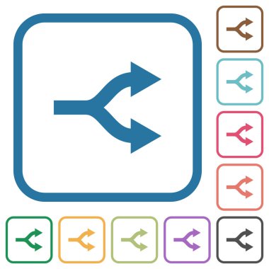 Split okları basit simgeler renkli kare kare beyaz arka plan üzerinde yuvarlak