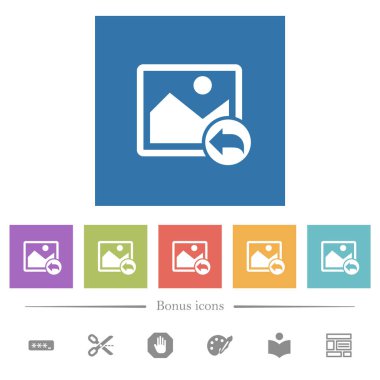 Kare arka görüntü değişiklikleri düz beyaz simgeleri geri al