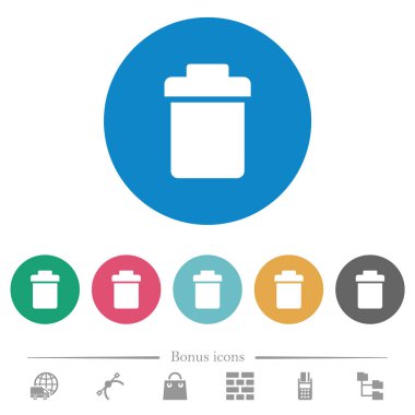 Tek çöp düz yuvarlak simgeler