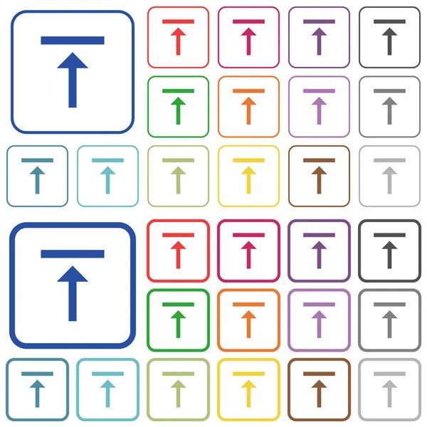 Icônes de couleur plates verticales alignées en haut — Image vectorielle