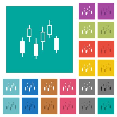 Mum grafik kare düz çok renkli simgeler