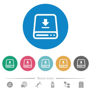 Düz yuvarlak simgeler sabit sürücü indir