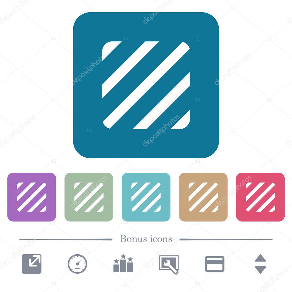 Texture flat icons on color rounded square backgrounds