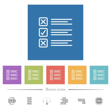 Soru formu düz beyaz simgeler kare arka planlar