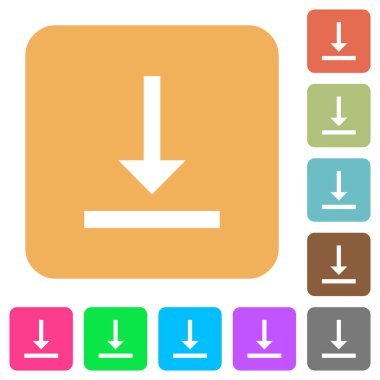 Dikey Hizalama alt yuvarlak kare düz simgeler