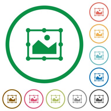 Görüntü serbest dönüştürme düz simgeler anahatları ile